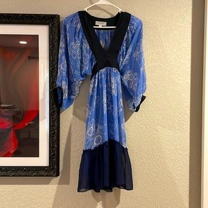 Beautiful blue anthropology  statement dress